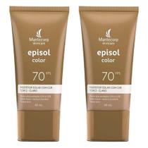 Kit com 2 Protetor Solar Episol Color Tom 2 Claro FPS 70 40ml cada Kit com 2 Protetor Solar Episol Color Tom 2 Claro FPS 70 40ml cada