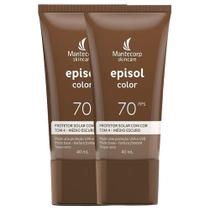 Kit com 2 Protetor Solar Episol Color Tom 4 Médio Escuro FPS70 40ml cada