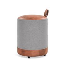 Kit com 2 Puff Banquetas Euro, cores Estofado em Linho e Material Sintético