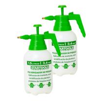 Kit Com 2 Pulverizadores Manuais De Compressão Acumulada Com Gatilho Automático 1,5 Litros Cada