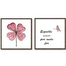 Kit com 2 Quadros Decorativos Motivacionais Trevo da Sorte Kit com 2 Quadros Decorativos Motivacionais Trevo da Sorte
