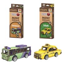 Kit com 2 Quebra Cabeça De Madeira 3d Mini Veículos Colecionáveis