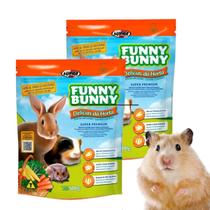 Kit Com 2 Rações Alimento Funny Bunny Delicias da Horta Para Coelhos Hamster Proquinho da India Chinchila 500g