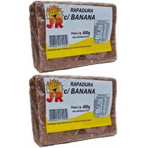 Kit com 2 Rapadura com Banana 400g Doces JR de Minas Gerais Total 800g Kit com 2 Rapadura com Banana 400g Doces JR de Minas Gerais Total 800g