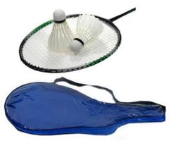 Kit Com 2 Raquetes De Badminton 2 Petecas e Bolsa para transporte - Novo século - Diversão