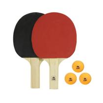 Kit com 2 raquetes e 3 bolas para tênis de mesa - Bel Sports