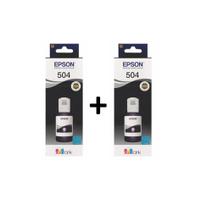 Kit com 2 refil de tinta original epson 504 preto com 127ml cada