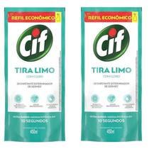 Kit com 2 Refil Limpador Cif Tira Limo Com Cloro 450ml