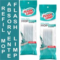 Kit com 2 refil para mop flash limp limpeza geral plus absorvente