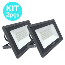 Kit Com 2 Refletor Projetor Retangular Led 50W Ip65 Aluminio Kit Com 2 Refletor Projetor Retangular Led 50W Ip65 Aluminio