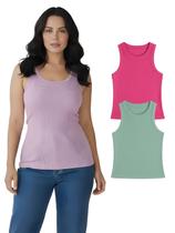 Kit Com 2 Regatas Ribana Feminina Cores Sortidas Cor:ColoridaTamanho:G