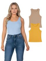 Kit Com 2 Regatas Ribana Feminina Cores Sortidas Cor:ColoridaTamanho:GG