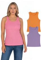 Kit Com 2 Regatas Ribana Feminina Cores Sortidas Cor:ColoridaTamanho:M