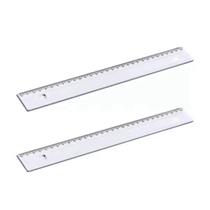 Kit com 2 réguas 30cm acrílico transparente régua escolar