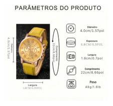 Kit Com 2 Relógios Quartz Feminino Com Pulseira De Couro Kit Com 2 Relógios Quartz Feminino Com Pulseira De Couro