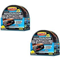 Kit Com 2 Renovador De Plásticos E Borrachas Luxcar 100g