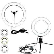 Kit com 2 ring light iluminador led 10 e 6 polegadas