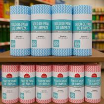 Kit com 2 Rolos de Pano de Limpeza Multiuso 100 Folhas Cada Reutilizável Absorvente e Econômico