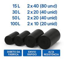 Kit com 2 Rolos de Sacos de Lixo - Opções de 15, 30, 50 e 100 Litros