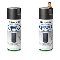 Kit com 2 rust-oleum spray epoxi preto brilhante