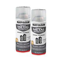 Kit com 2 rust-oleum tinta spray metal protection brilhante
