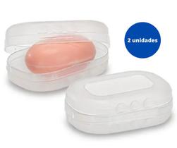 Kit Com 2 Saboneteiras Porta Sabonete Para Banheiro Viagem Bebê Academia