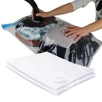 Kit com 2 Saco A Vácuo Para Roupas Tamanho M 60x80cm Porta Edredom Cobertor Toalhas Organizador Mala de Viagem