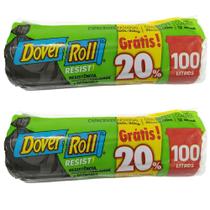 Kit com 2 Sacos Para Lixo Resist! Preto 100L 10un + 20% - Dover Roll