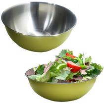 Kit com 2 Saladeira Tigela Bowl Color 28cm Dourado Escuro Aço Inox Escovado Bacia Top de Linha Kit com 2 Saladeira Tigela Bowl Color 28cm Dourado Escuro Aço Inox Escovado Bacia Top de Linha