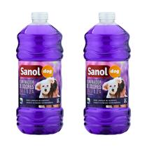 Kit com 2 sanol dog eliminador de odores lavanda 2l