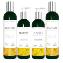 Kit Com 2 Shampoo 2 Condicionadores Grandha Flowers