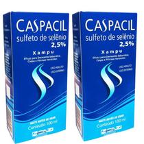 Kit com 2 shampoo caspacil 100ml anticaspa sulfeto de selênio