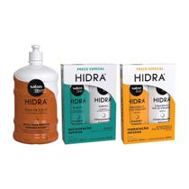 Kit com 2 Shampoos + 2 Condicionadores + Creme Para Pentear Hidra Salon Line
