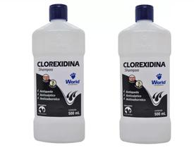 Kit Com 2 Shampoos Clorexidina Worlds 500ml