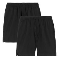 Kit com 2 Short De Pijama Bermuda Básica Lisa Masculina Slim Fitness
