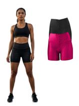 Kit Com 2 Short Legging 3D Academia Fitness Feminino