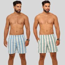 Kit Com 2 Short Linho Bermuda Masculina Sofisticada Premium