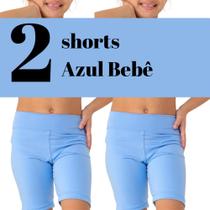 Kit com 2 Shorts infantis- JinkingStore para meninas lisa básica