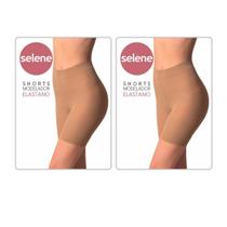 Kit Com 2 Shorts Modelador Slim Com Elastano Levanta Bumbum Selene Kit Com 2 Shorts Modelador Slim Com Elastano Levanta Bumbum Selene