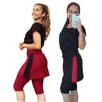Kit com 2 Shorts Saia Fitness Moda evangélica