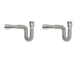 Kit Com 2 Sifão Sanfonado Cozinha Lavatório Tanque Cromado