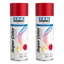Kit Com 2 Spray Tek Bond Vermelho Metálico Uso Geral 350ml