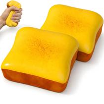 Kit com 2 Squishies de Pão Torrado com Recheio Macio e Retorno Lento