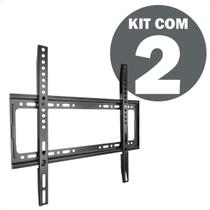 Kit Com 2 Suporte Universal de Parede Preto Fixo Para Tv 23 a 63 Pol Até 50Kg e Parafusos Incluidos