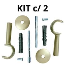 Kit Com 2 Suportes De Alumínio Para Varão De Cortina 19mm
