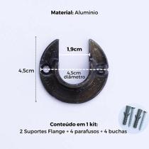Kit com 2 Suportes Flange para Varão de Cortina 19mm - Alumínio