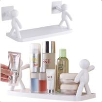 Kit com 2 Suportes Organizadores FACE Design Moderno e Versátil em Plástico para Cozinha e Banheiro