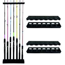 Kit com 2 Suportes Organizadores Varas Pesca 7 Lugares Parede Rack Expositor