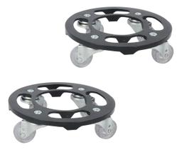 Kit Com 2 Suportes P/ Vaso 20cm Com Rodízio Silicone Em Gel