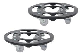 Kit Com 2 Suportes P Vaso 30cm Com Rodízio Silicone Em Gel
